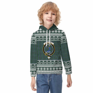 Arbuthnot Clan Tartan Christmas Kid Hoodie with Family Crest - Tartan Vibes Clothing