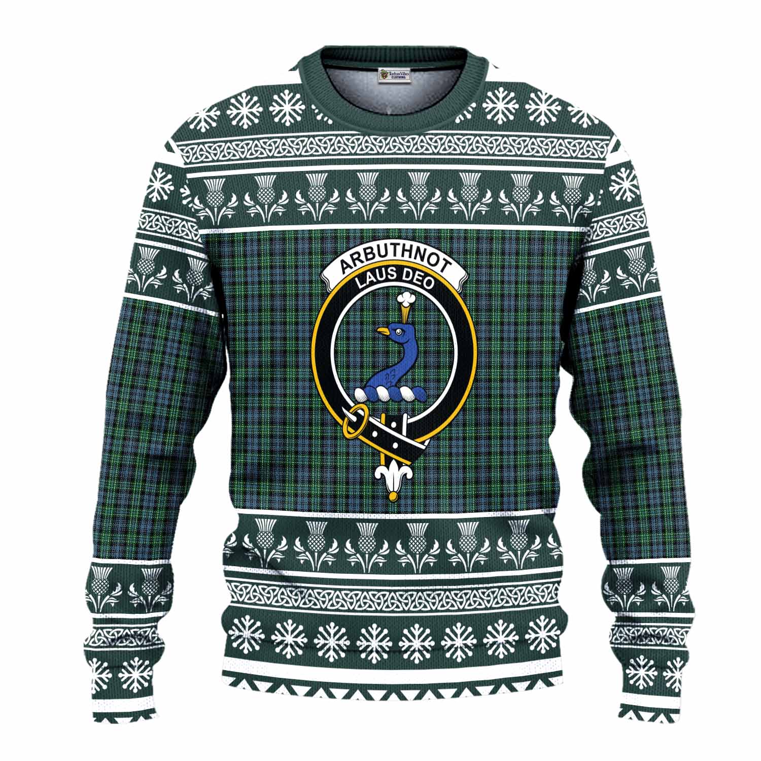 Arbuthnot Clan Tartan Christmas Ugly Sweater with Family Crest - Tartan Vibes Clothing