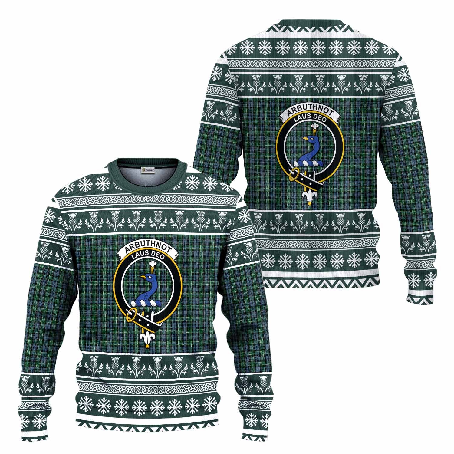Arbuthnot Clan Tartan Christmas Ugly Sweater with Family Crest - Tartan Vibes Clothing