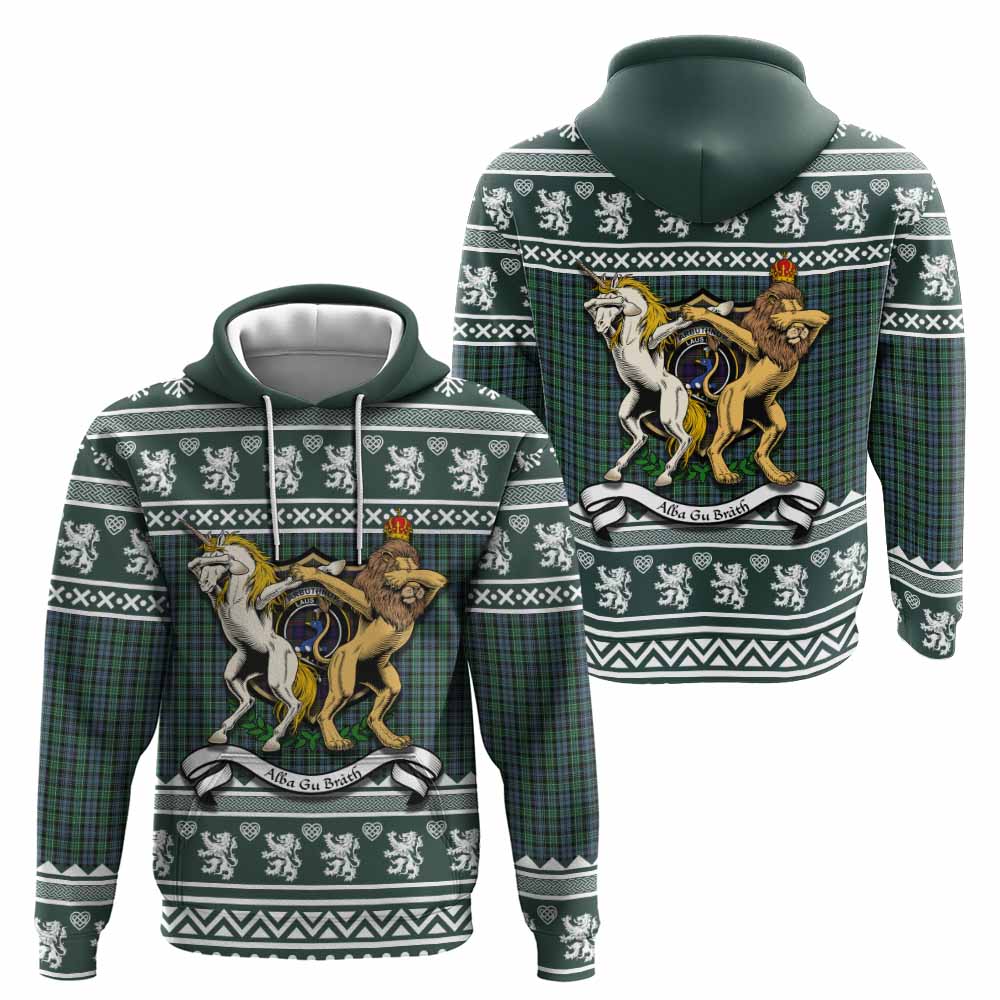 Arbuthnot Clan Tartan Crest Christmas Hoodie Coat of Arms Funny Style - Tartan Vibes Clothing