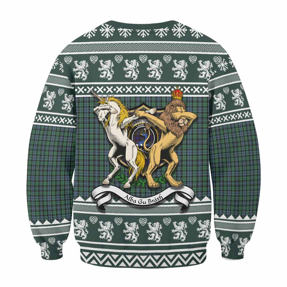 Arbuthnot Clan Tartan Crest Christmas Sweatshirt Coat of Arms Funny Style - Tartan Vibes Clothing