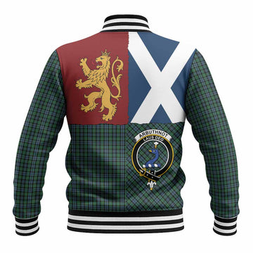 Arbuthnot Crest Tartan Baseball Jacket with Lion Rampant Saltire Style
