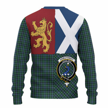 Arbuthnot Crest Tartan Knitted Sweater with Lion Rampant Saltire Style