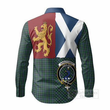Arbuthnot Crest Tartan Long Sleeve Button Shirts with Lion Rampant Saltire Style