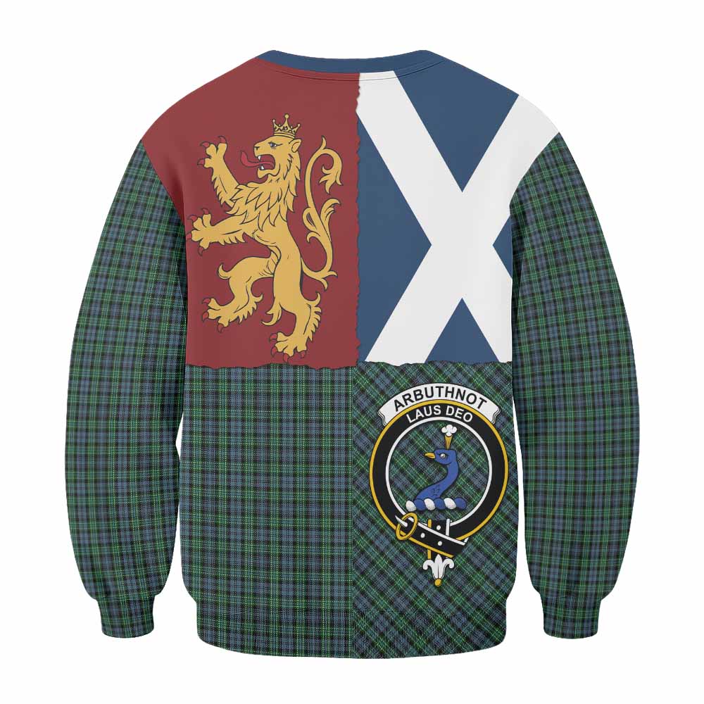 Arbuthnot Crest Tartan Sweatshirt with Lion Rampant Saltire Style