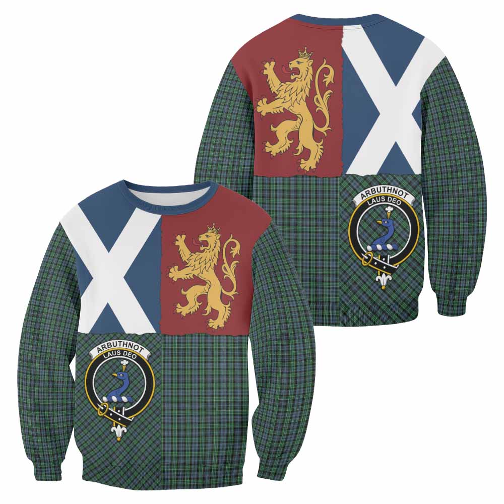 Arbuthnot Crest Tartan Sweatshirt with Lion Rampant Saltire Style