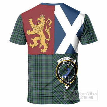 Arbuthnot Crest Tartan T-Shirt with Lion Rampant Saltire Style