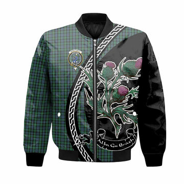 Arbuthnot Family Crest Tartan Bomber Jacket Alba Thistle Inspired - Tartan Vibes Clothing