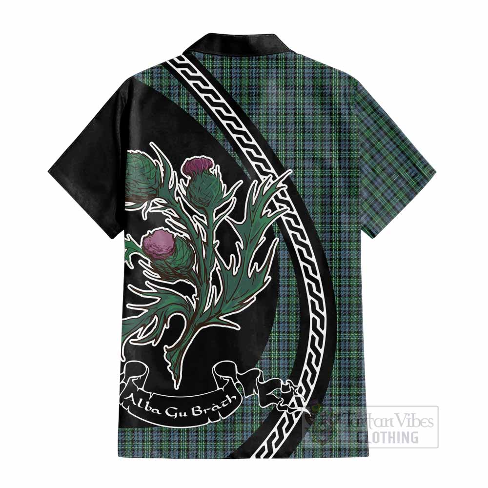 Arbuthnot Family Crest Tartan Cotton Hawaiian Shirt Alba Thistle Inspired - Tartan Vibes Clothing