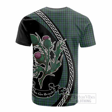 Arbuthnot Family Crest Tartan Cotton T-shirt Alba Thistle Inspired