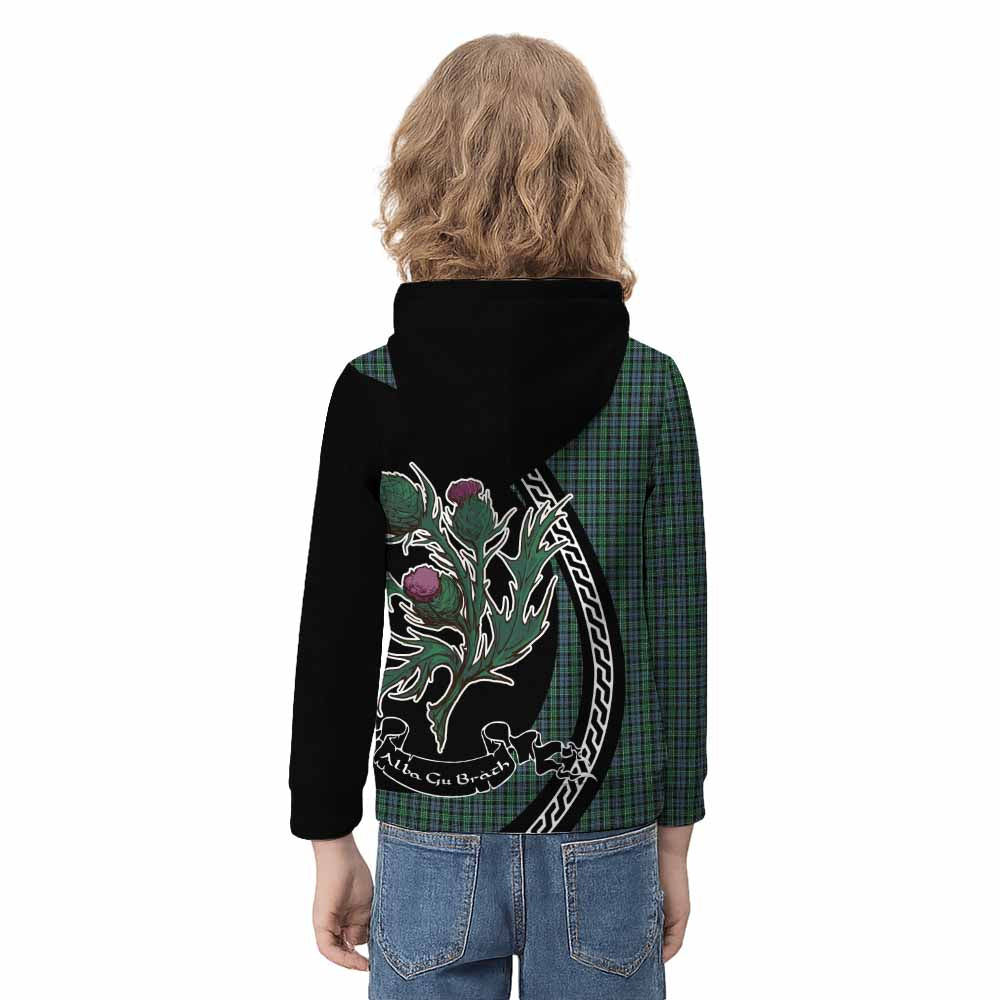 Arbuthnot Family Crest Tartan Kid Hoodie Alba Thistle Inspired - Tartan Vibes Clothing