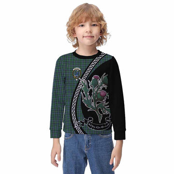 Arbuthnot Family Crest Tartan Kid Knitted Sweatshirt Alba Thistle Inspired - Tartan Vibes Clothing