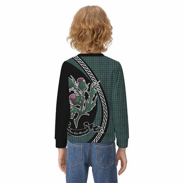 Arbuthnot Family Crest Tartan Kid Knitted Sweatshirt Alba Thistle Inspired - Tartan Vibes Clothing