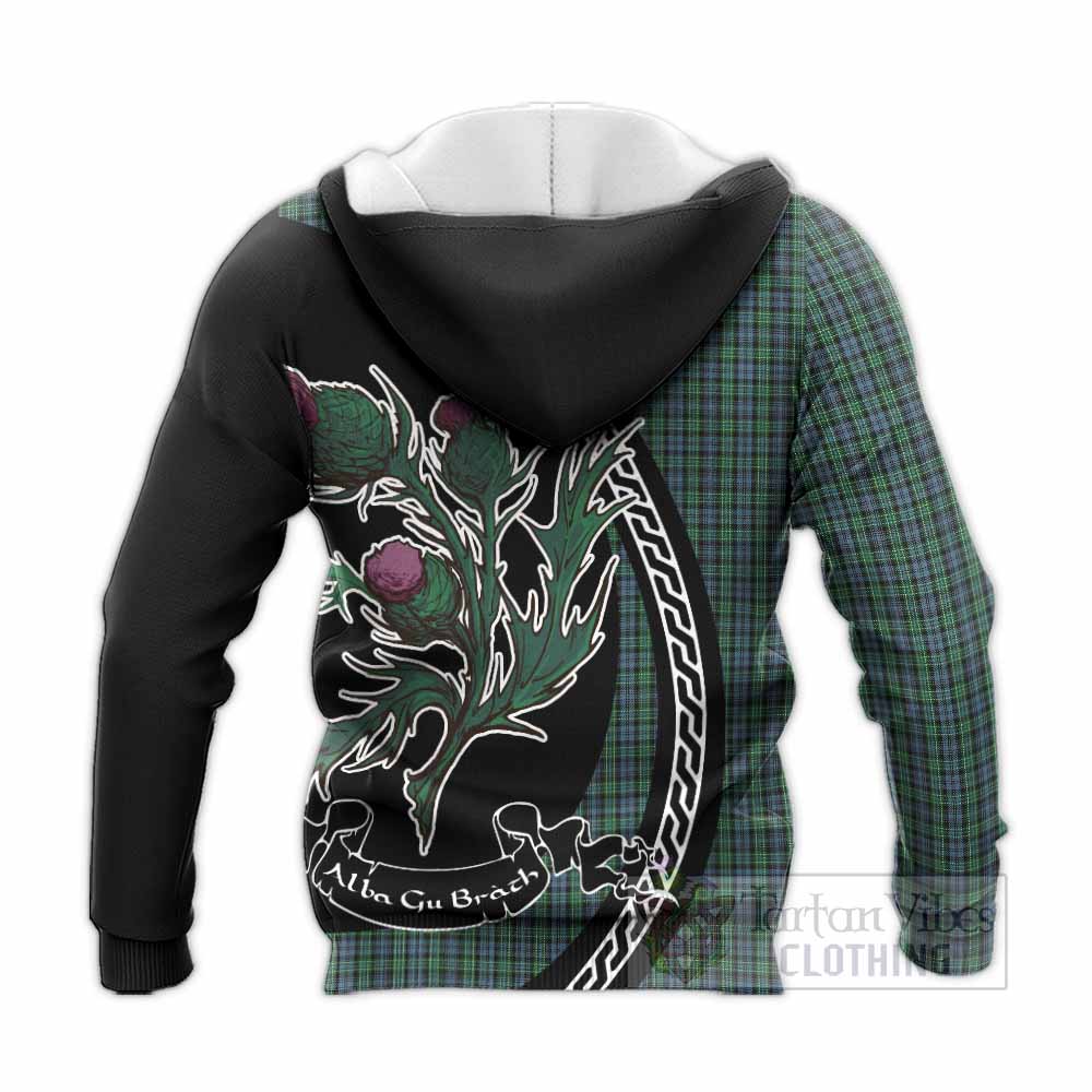 Arbuthnot Family Crest Tartan Knitted Hoodie Alba Thistle Inspired - Tartan Vibes Clothing