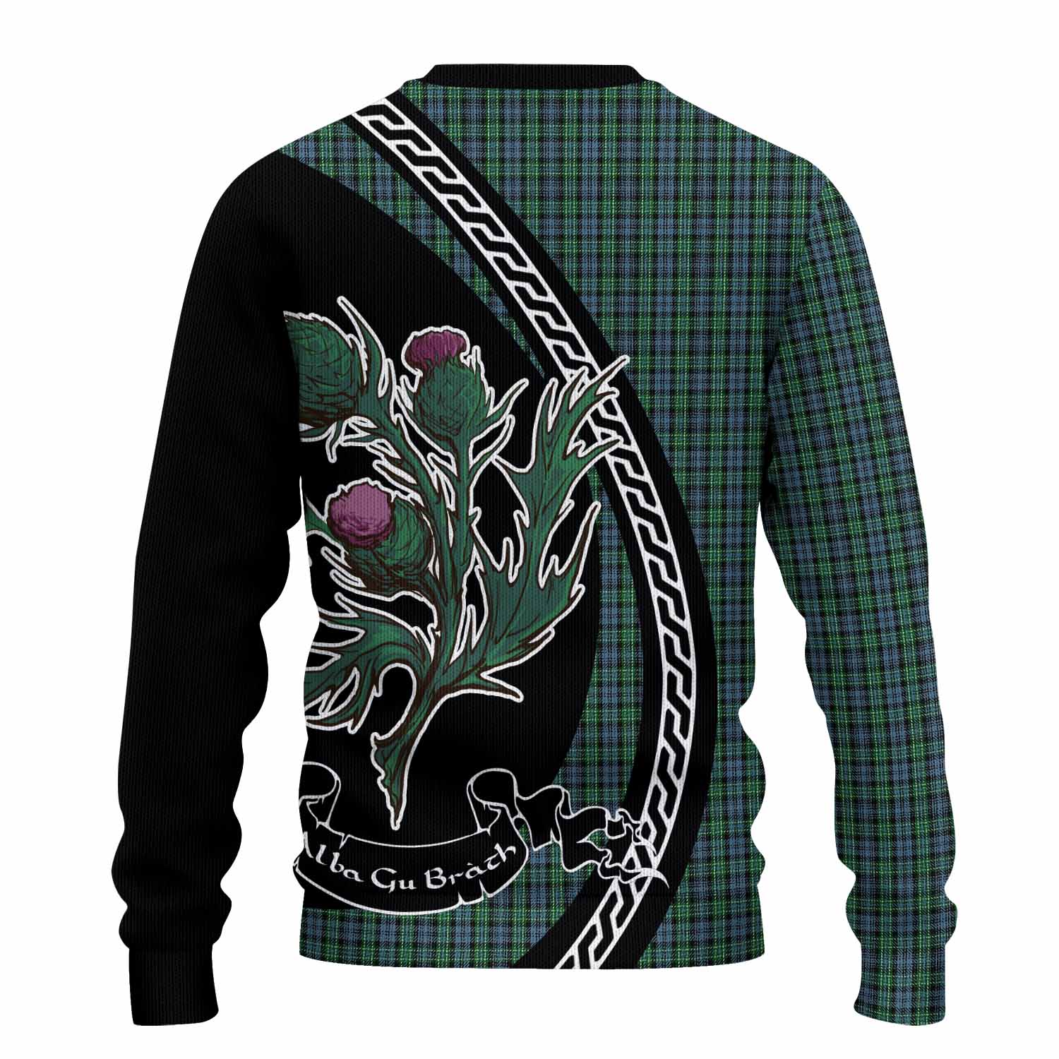 Arbuthnot Family Crest Tartan Knitted Sweater Alba Thistle Inspired - Tartan Vibes Clothing