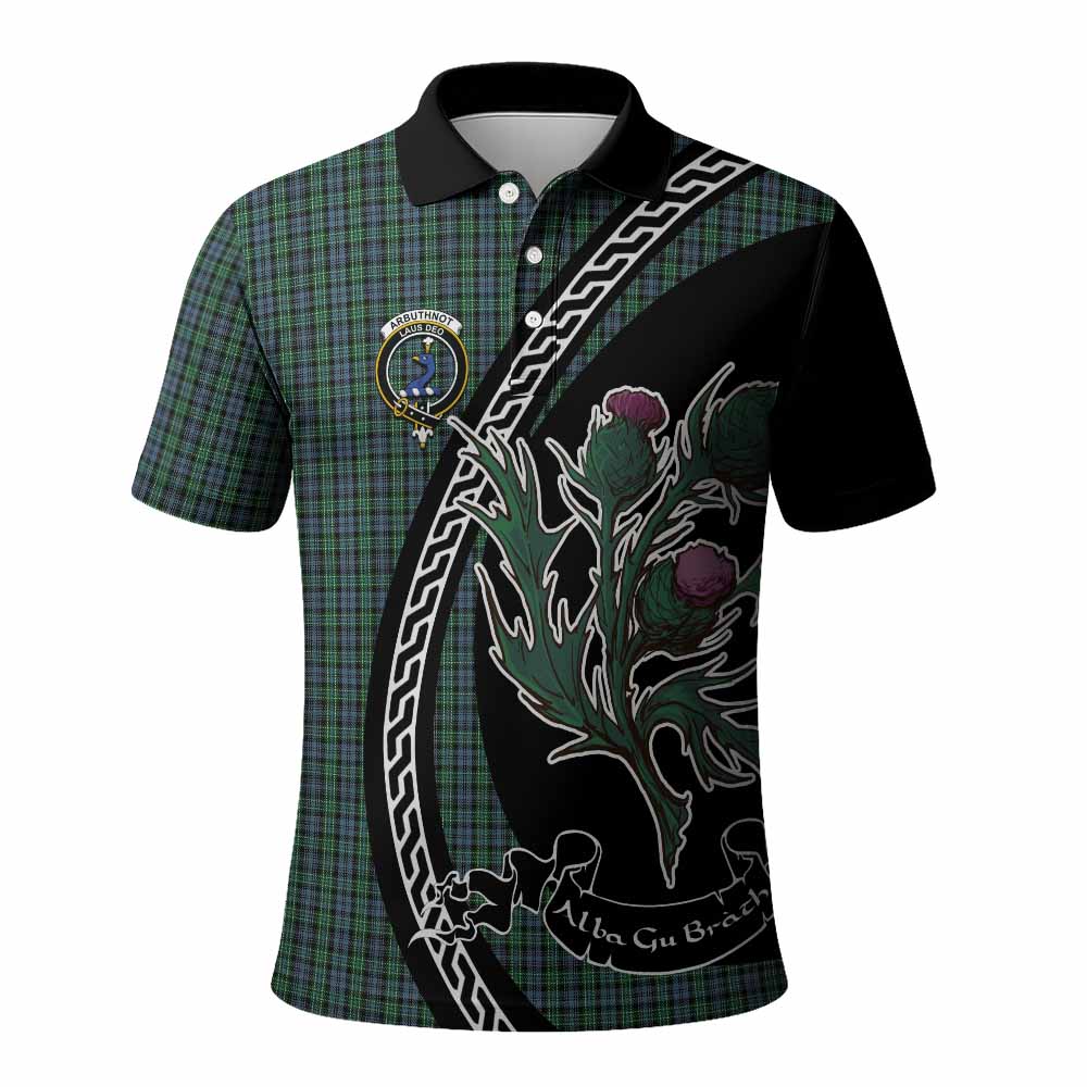 Arbuthnot Family Crest Tartan Polo Shirt Alba Thistle Inspired - Tartan Vibes Clothing
