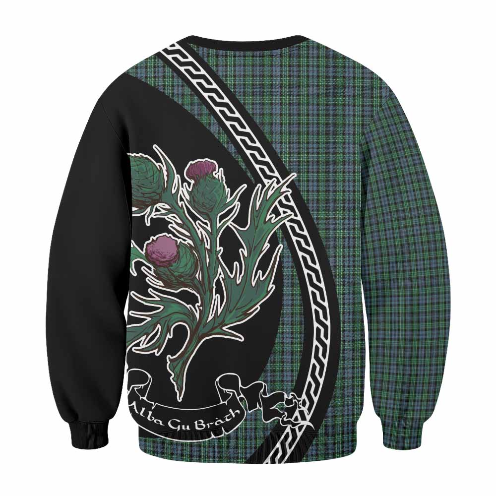 Arbuthnot Family Crest Tartan Sweatshirt Alba Thistle Inspired - Tartan Vibes Clothing