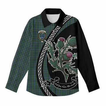 Arbuthnot Family Crest Tartan Women Casual Shirt Alba Thistle Inspired - Tartan Vibes Clothing