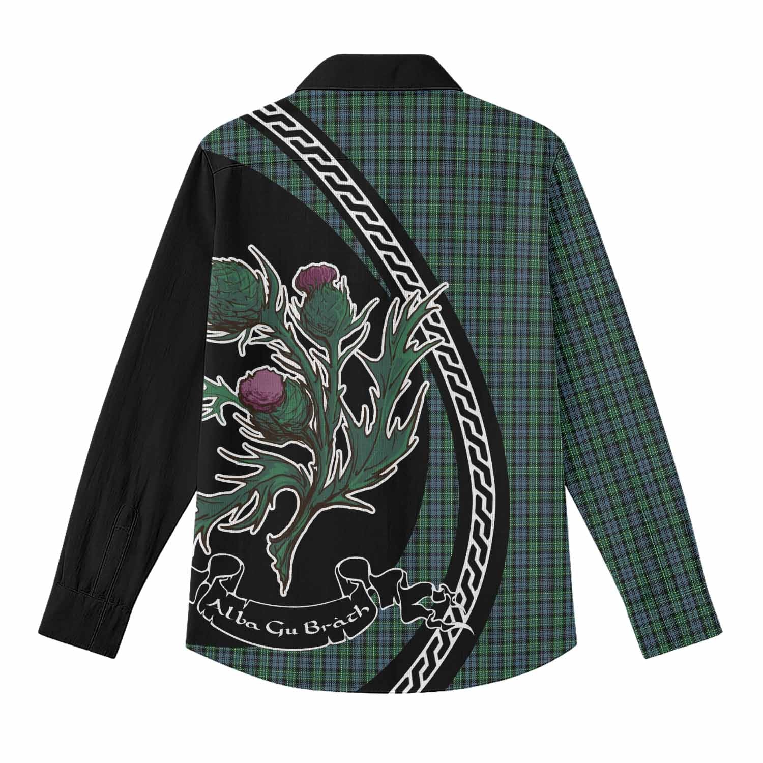 Arbuthnot Family Crest Tartan Women Casual Shirt Alba Thistle Inspired - Tartan Vibes Clothing