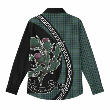 Arbuthnot Family Crest Tartan Women Casual Shirt Alba Thistle Inspired - Tartan Vibes Clothing