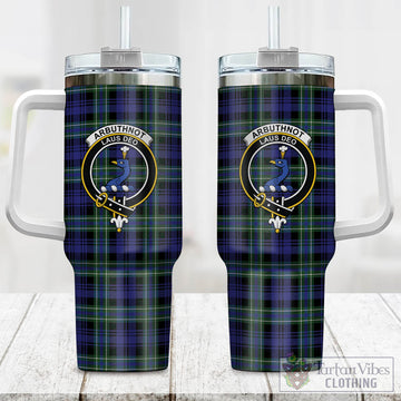 Arbuthnot Modern Tartan and Family Crest Tumbler with Handle