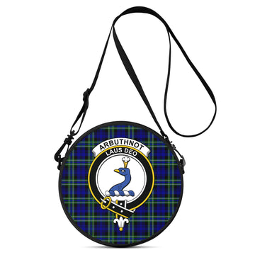 Arbuthnot Modern Tartan Round Satchel Bags with Family Crest