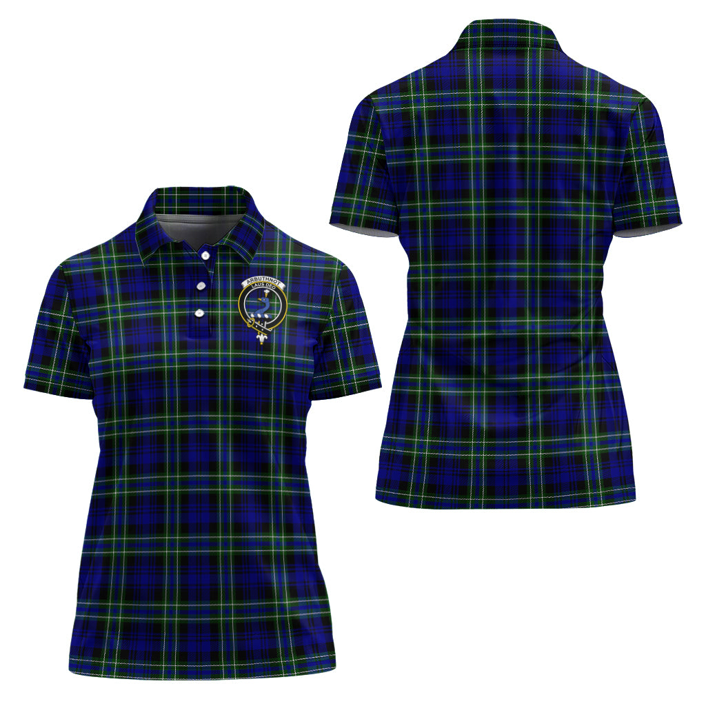 Arbuthnot Modern Tartan Polo Shirt with Family Crest For Women Women - Tartanvibesclothing