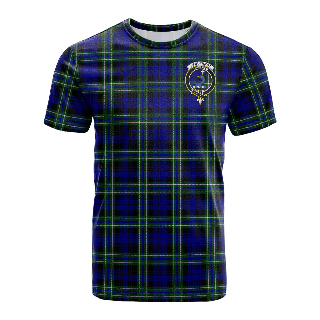 Arbuthnot Modern Tartan T-Shirt with Family Crest - Tartanvibesclothing