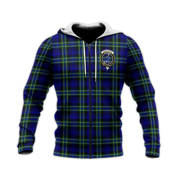 Arbuthnot Modern Tartan Knitted Hoodie with Family Crest