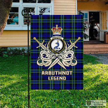Arbuthnot Modern Tartan Flag with Clan Crest and the Golden Sword of Courageous Legacy