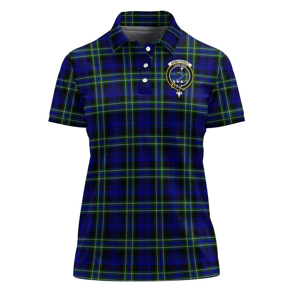 Arbuthnot Modern Tartan Polo Shirt with Family Crest For Women - Tartanvibesclothing