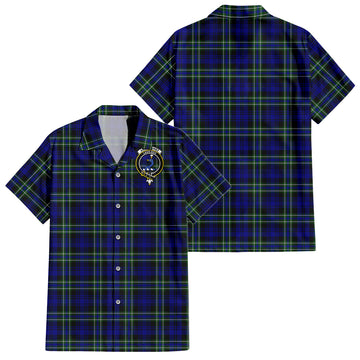 Arbuthnot Modern Tartan Short Sleeve Button Down Shirt with Family Crest