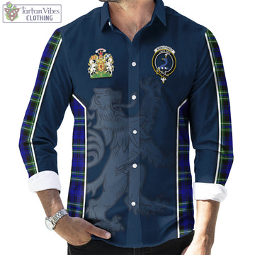 Arbuthnot Modern Tartan Long Sleeve Button Up Shirt with Family Crest and Lion Rampant Vibes Sport Style