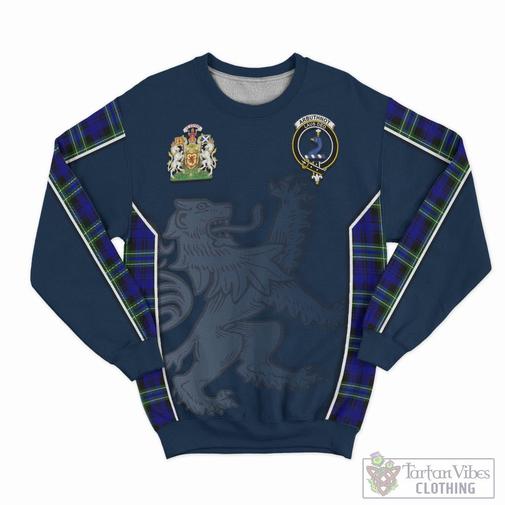 Tartan Vibes Clothing Arbuthnot Modern Tartan Sweater with Family Crest and Lion Rampant Vibes Sport Style