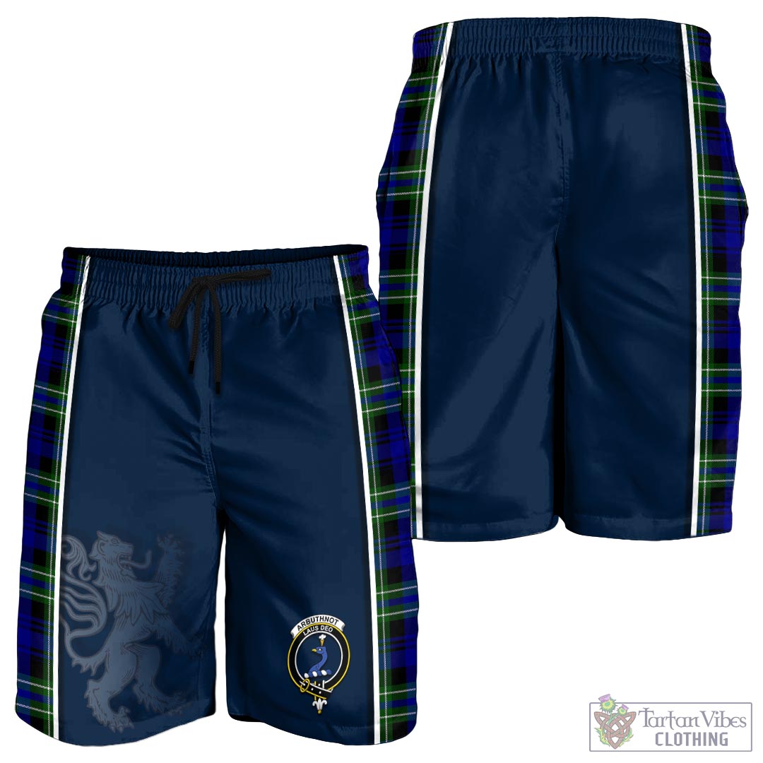 Tartan Vibes Clothing Arbuthnot Modern Tartan Men's Shorts with Family Crest and Lion Rampant Vibes Sport Style