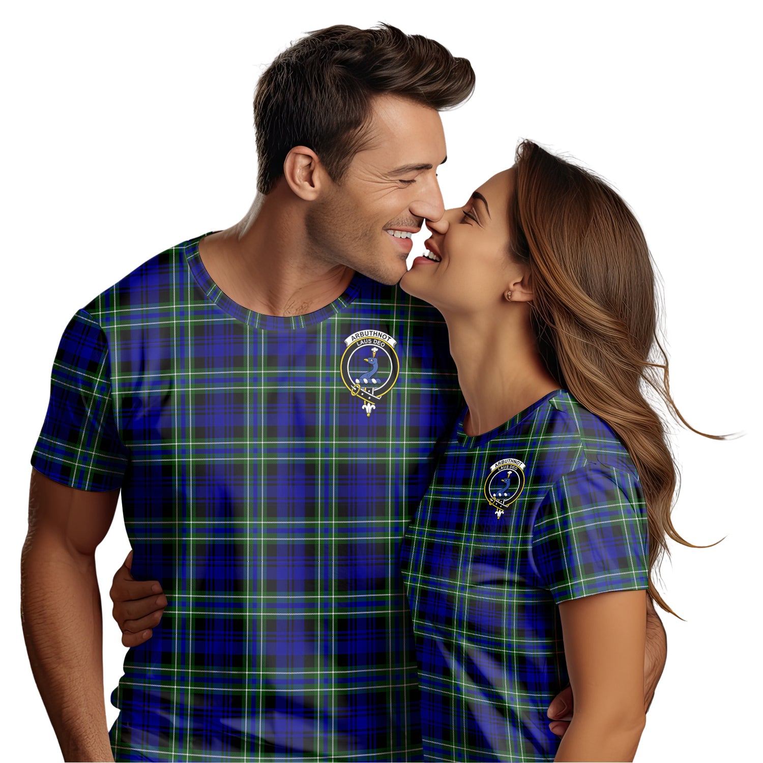 Arbuthnot Modern Tartan T-Shirt with Family Crest - Tartanvibesclothing