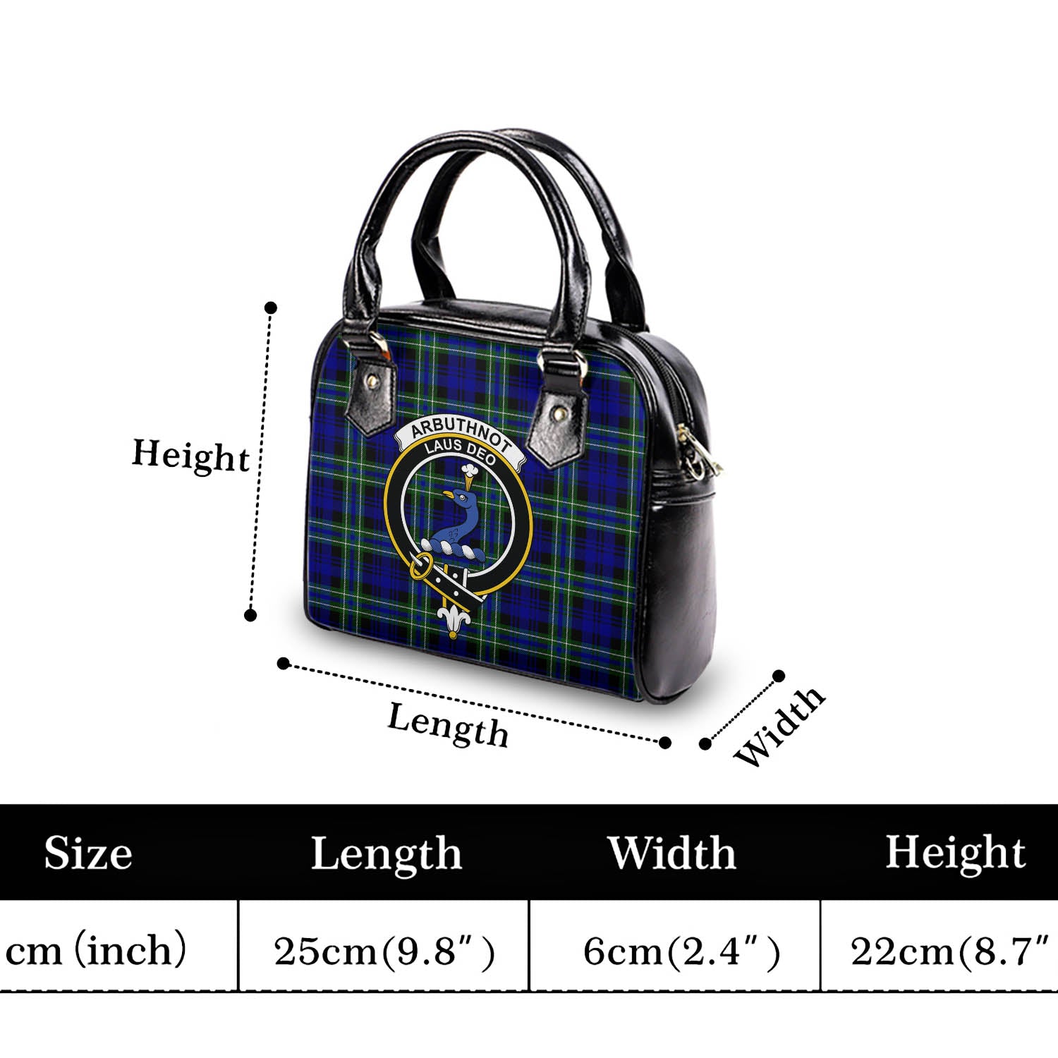 Arbuthnot Modern Tartan Shoulder Handbags with Family Crest - Tartanvibesclothing