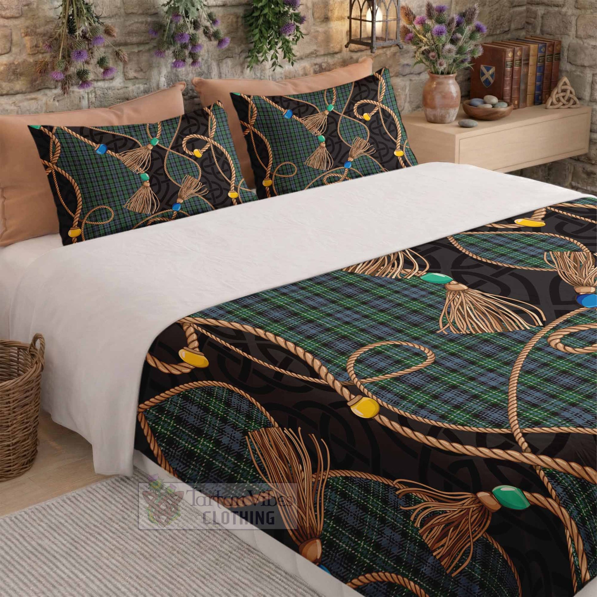Arbuthnot Scottish Tartan Twisted Ropes Stylized Bedding Set - Tartan Vibes Clothing
