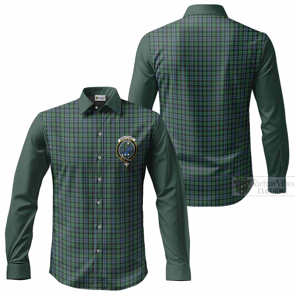 Arbuthnot Tartan Accent Long Sleeve Button Shirts with Family Crest