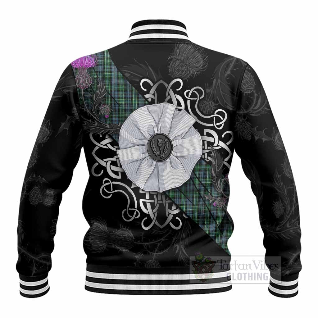 Arbuthnot Tartan Baseball Jacket Jacobite White Rose - Tartan Vibes Clothing