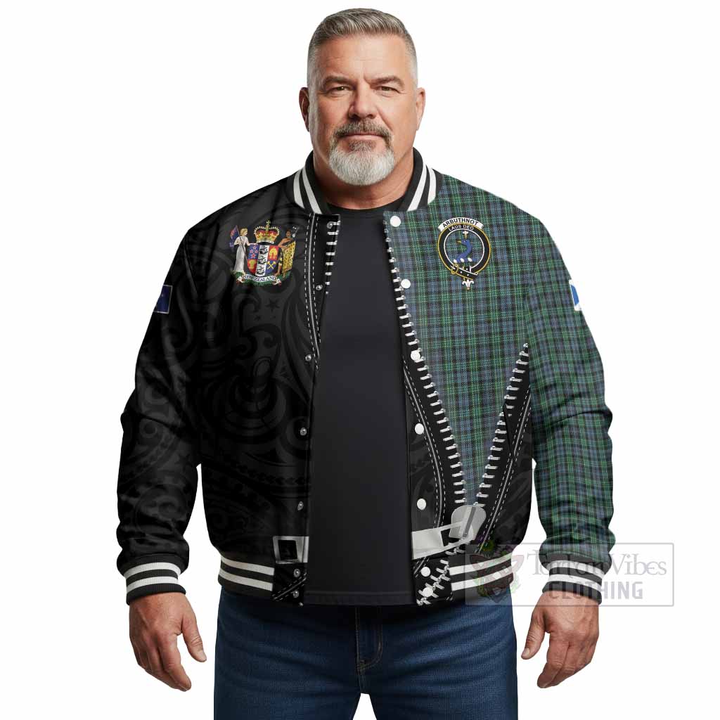 Arbuthnot Tartan Baseball Jacket New Zealand Pattern Unique Zipper Stylized
