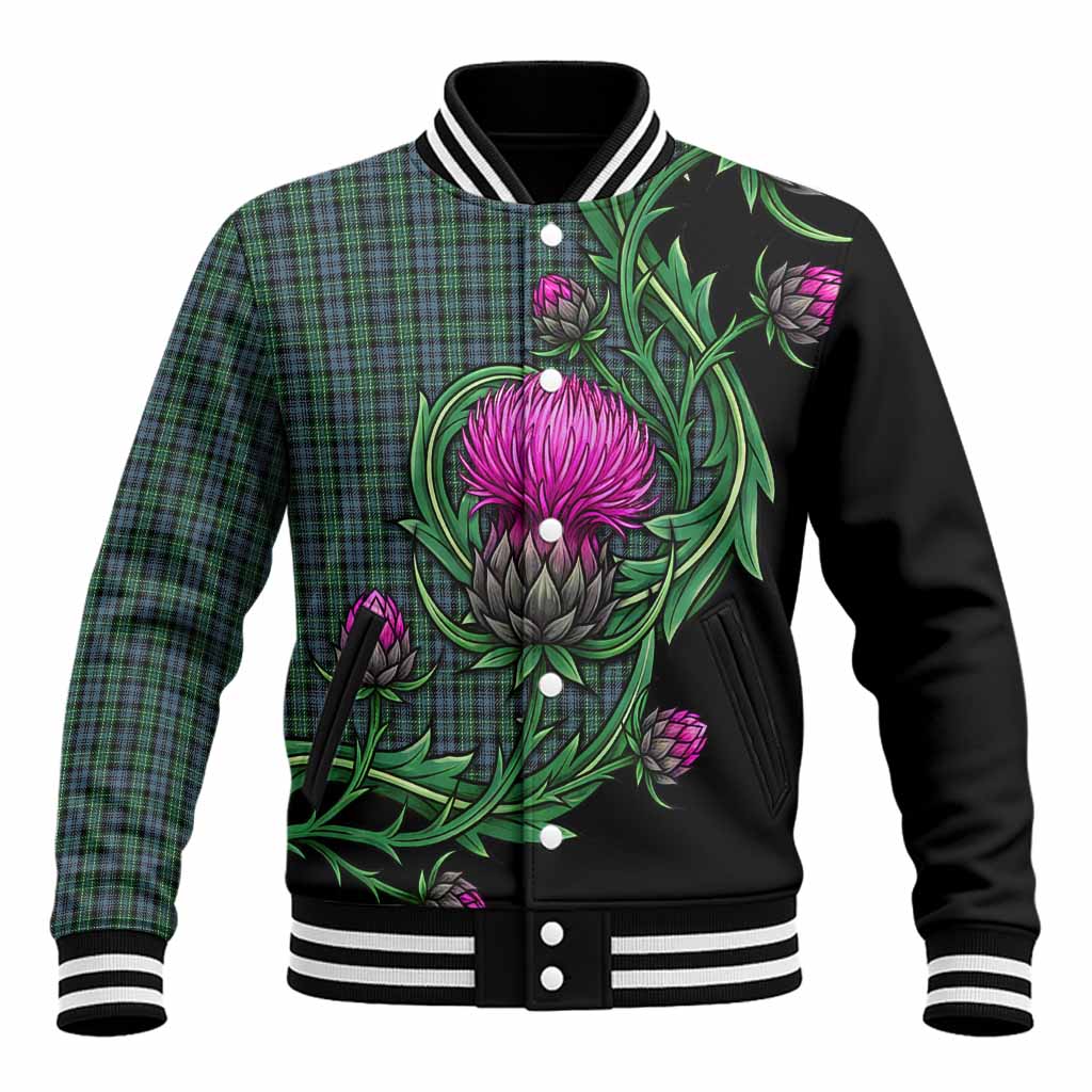 Arbuthnot Tartan Baseball Jacket Resilient Scottish Thistle Unisex - Tartan Vibes Clothing