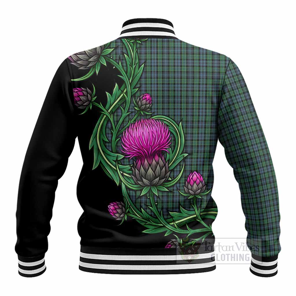 Arbuthnot Tartan Baseball Jacket Resilient Scottish Thistle - Tartan Vibes Clothing