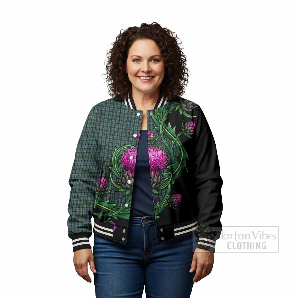 Arbuthnot Tartan Baseball Jacket Resilient Scottish Thistle - Tartan Vibes Clothing