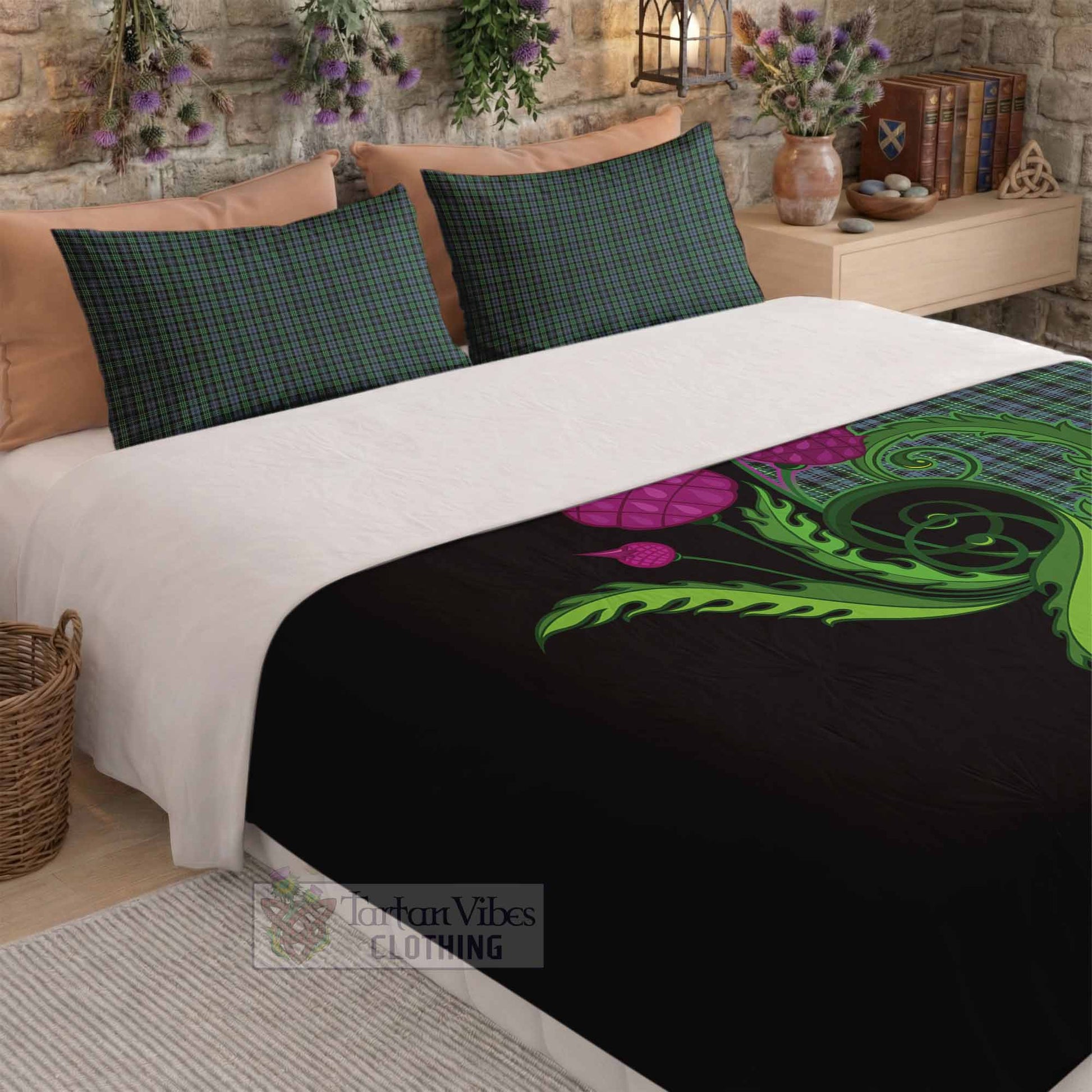 Arbuthnot Tartan Bedding Set Traditional Scottish Thistle - Tartan Vibes Clothing