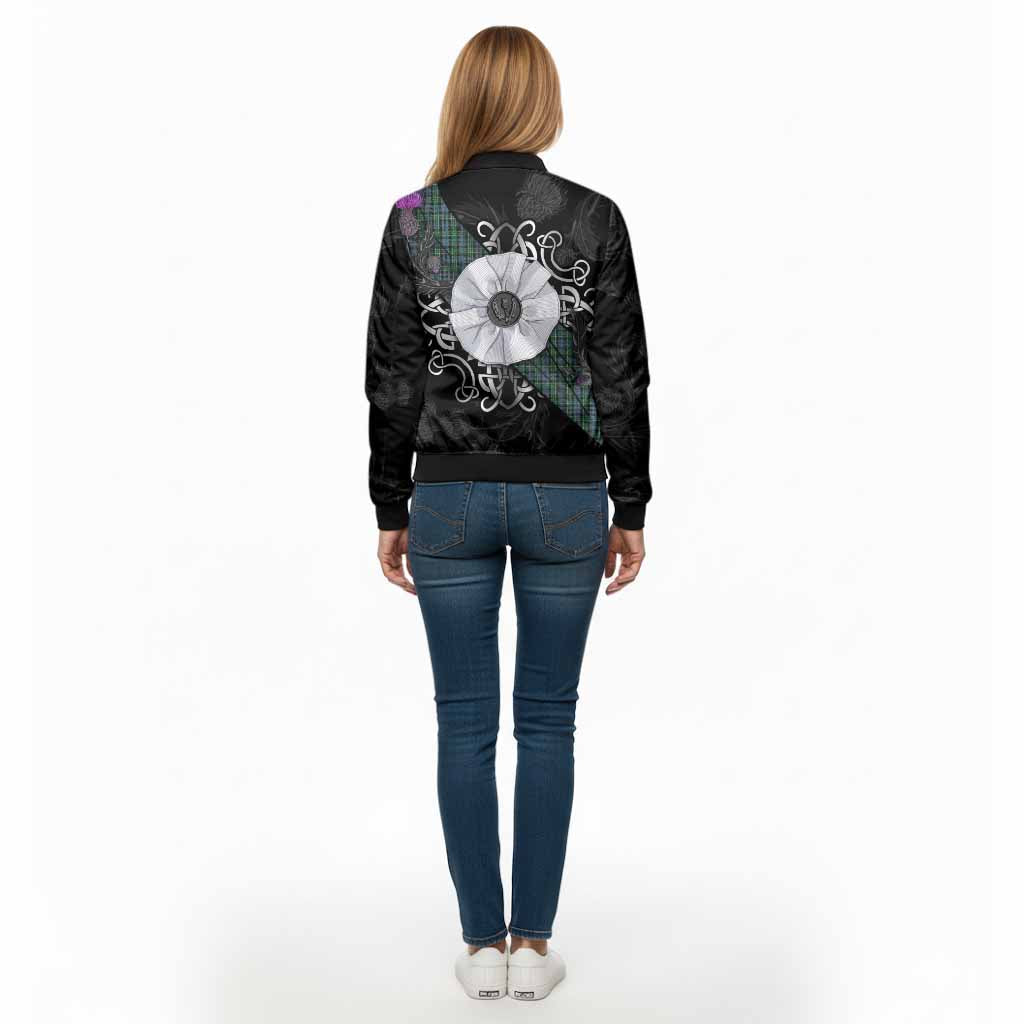 Arbuthnot Tartan Bomber Jacket Jacobite White Rose - Tartan Vibes Clothing