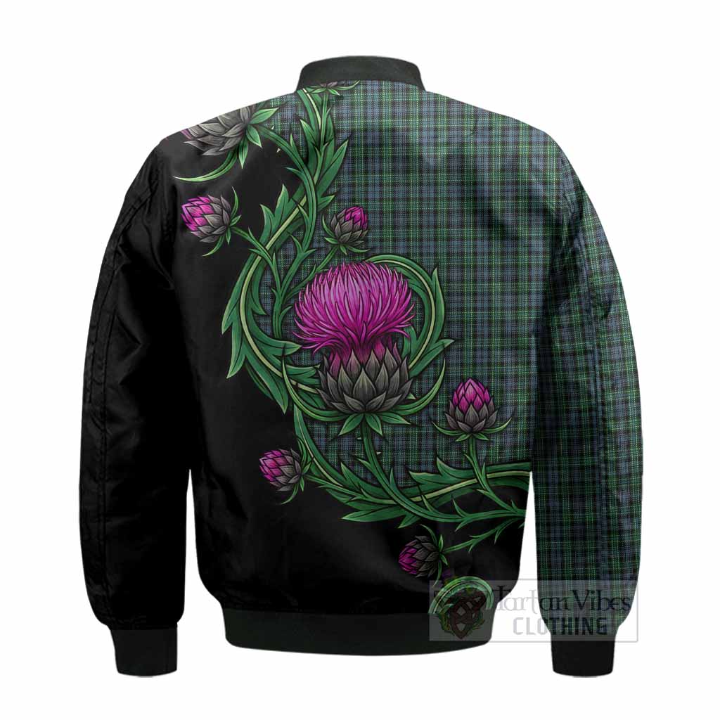 Arbuthnot Tartan Bomber Jacket Resilient Scottish Thistle - Tartan Vibes Clothing