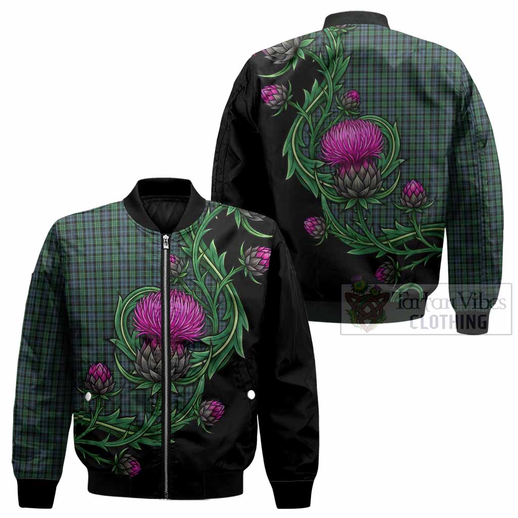 Arbuthnot Tartan Bomber Jacket Resilient Scottish Thistle - Tartan Vibes Clothing