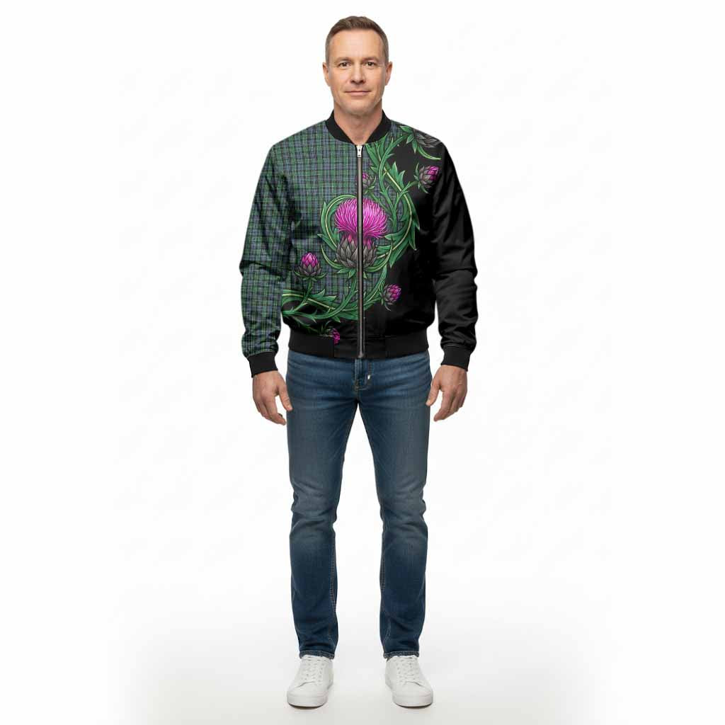 Arbuthnot Tartan Bomber Jacket Resilient Scottish Thistle - Tartan Vibes Clothing