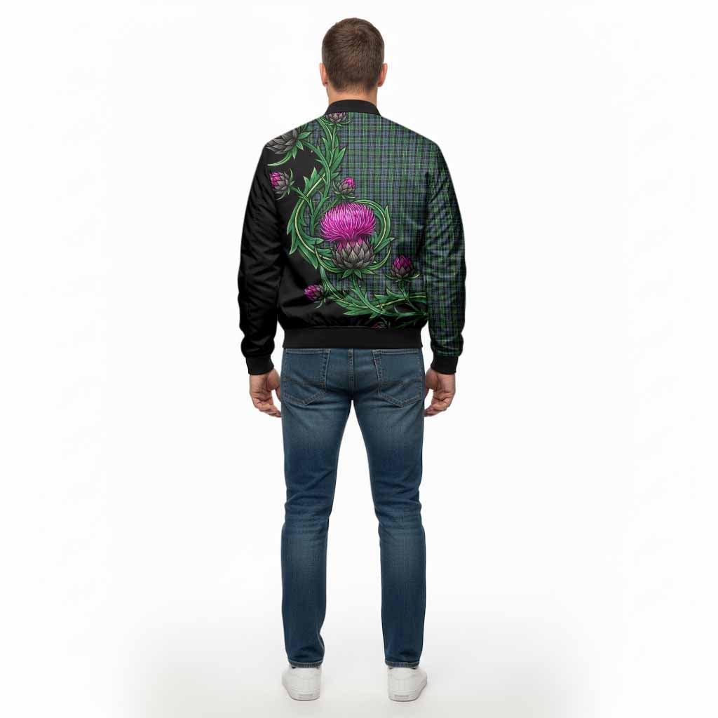 Arbuthnot Tartan Bomber Jacket Resilient Scottish Thistle - Tartan Vibes Clothing
